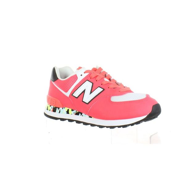 New Balance Womens Wl574cu2 Vivid Coral/White Fashion Sneaker Size 7.5 Wide - Picture 2 of 4